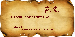 Pisak Konstantina névjegykártya